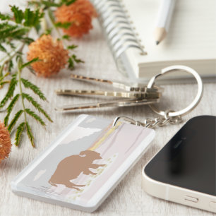 Lone Bison of Yellowstone National Park, Wyoming Keychain