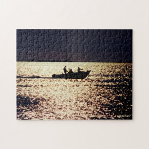'Lone Boaters at Twilight'  Jigsaw Puzzle