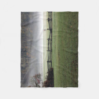 Lone Bull Elk in the morning Mist Fleece Blanket