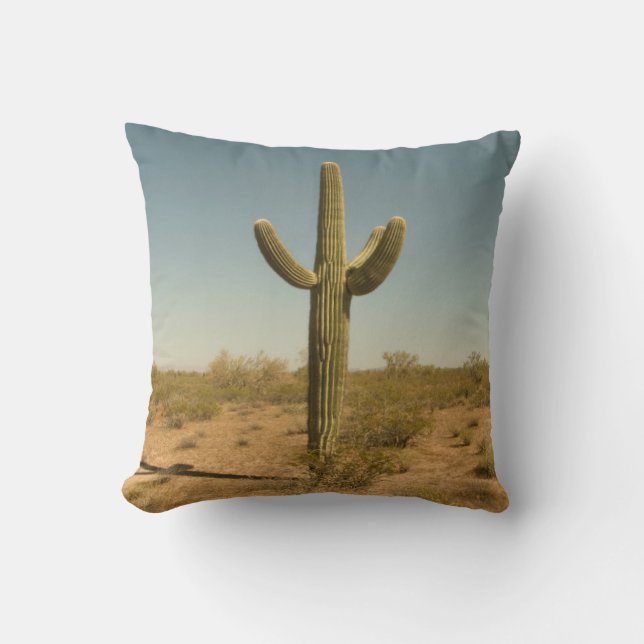 Lone Cactus Throw Pillow (Front)