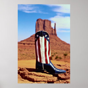 Lone cowboy boot, Monument Valley, Arizona, U.S.A. Poster
