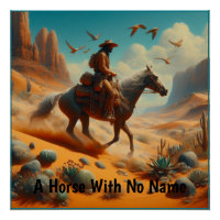 Lone Cowboy in Desert Canyon - Surreal Western Art