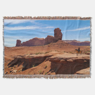 Lone Cowboy Throw Blanket
