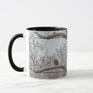 Lone Eagle In Snow Squall Mug