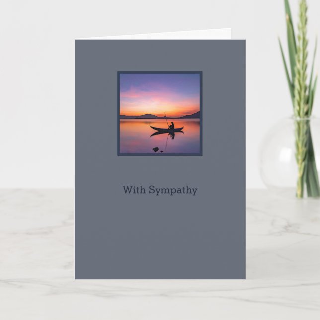 Lone Fisherman Custom Sympathy Card (Front)