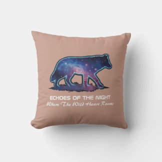 Lone Galaxy Wolf Silhouette (Echoes of the night) Throw Pillow
