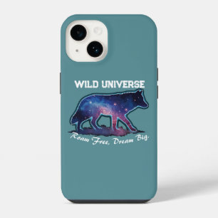 Lone Galaxy Wolf Silhouette (wild universe) iPhone 14 Case