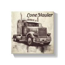 "Lone Hauler – Bold Charcoal Bobtail Truck Art Pri