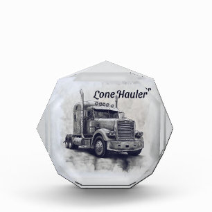 "Lone Hauler – Bold Charcoal Bobtail Truck Art Pri Photo Block
