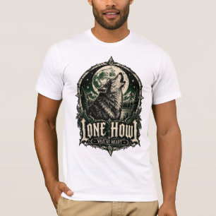 Lone Howl Gothic Wolf Full Moon Wild at Heart T-Shirt