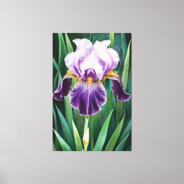 *~* Lone Iris  Flower Artsy Iris Painting AP84 Canvas Print (Front)