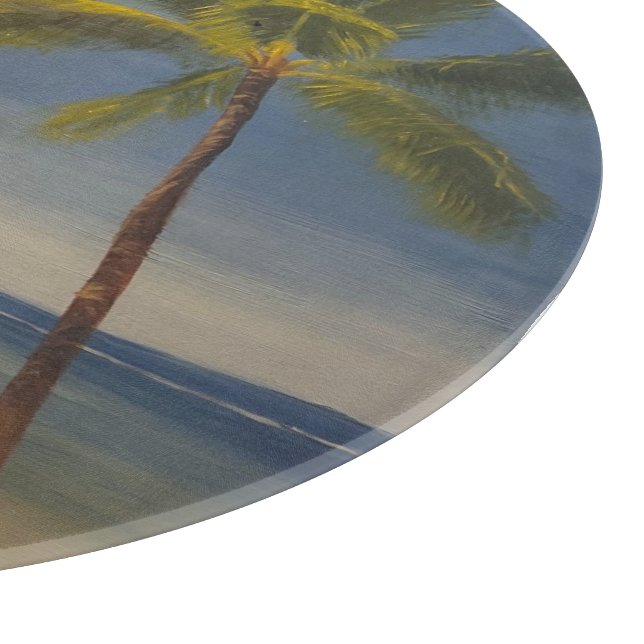 Lone Palm Tree on the Beach, by Gary Poling Cutting Board (Corner)