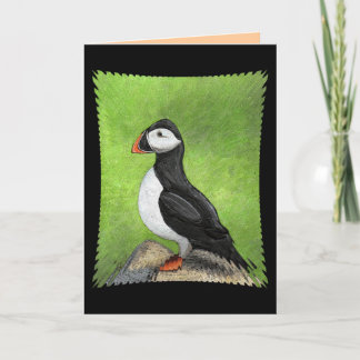 LONE PUFFIN - classic version greeting card