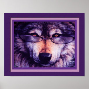 Lone Purple Wolf Poster