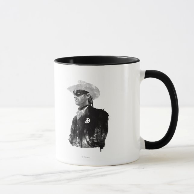 Lone Ranger John Reid - Black and White Mug (Right)