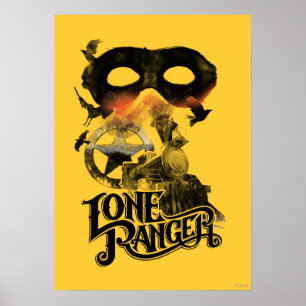 Lone Ranger Train and Mask Poster