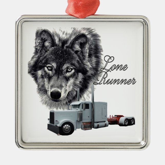 Lone Runner Metal Ornament (Front)