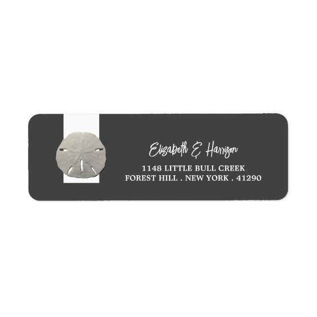 Lone Sand Dollar - Charcoal Grey - Beach Wedding (Devant)