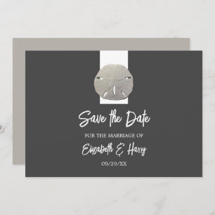 Lone Sand Dollar - Charcoal Grey - Save the Date