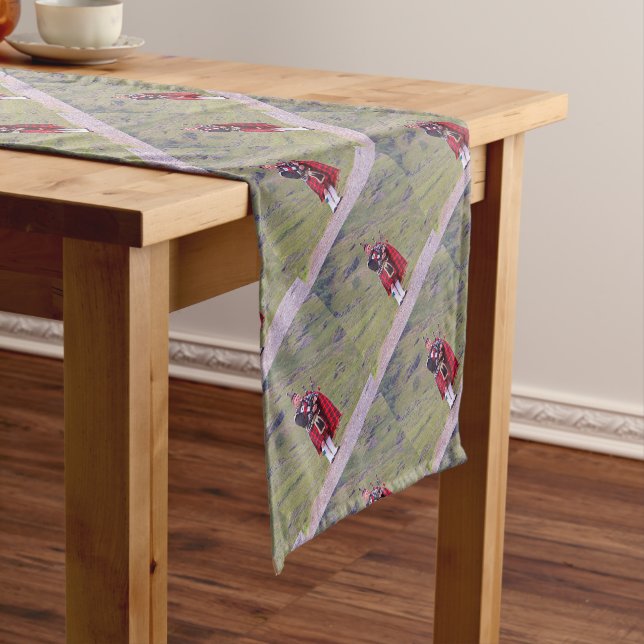 Lone Scottish bagpiper, Highlands, Scotland Short Table Runner (In Situ)