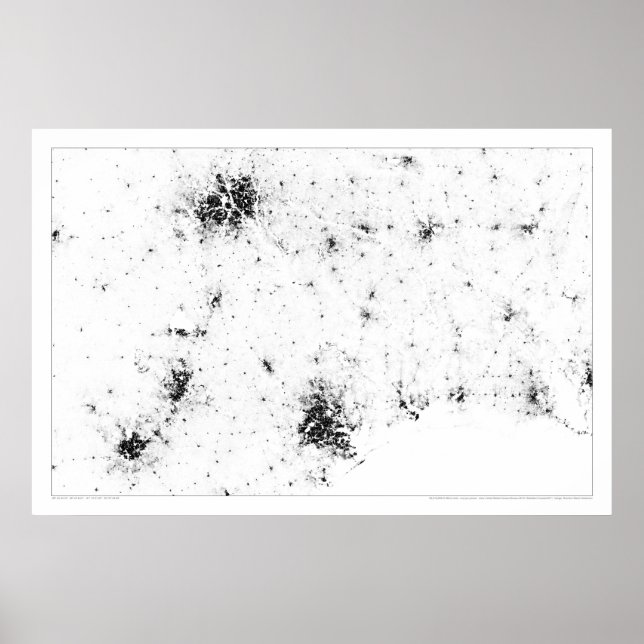 Lone Star Cities Census Dotmap Poster (Front)