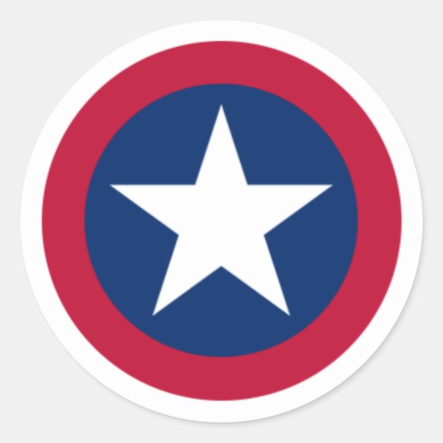 Lone Star of Texas Red, White and Blue Classic Round Sticker (Front)