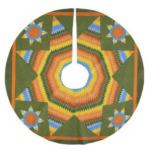 Lone Star quilt Brushed Polyester Tree Skirt
