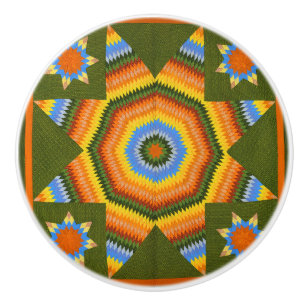 Lone Star quilt Ceramic Knob