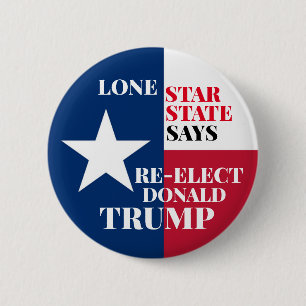 Lone Star State for Trump 2020 2 Inch Round Button