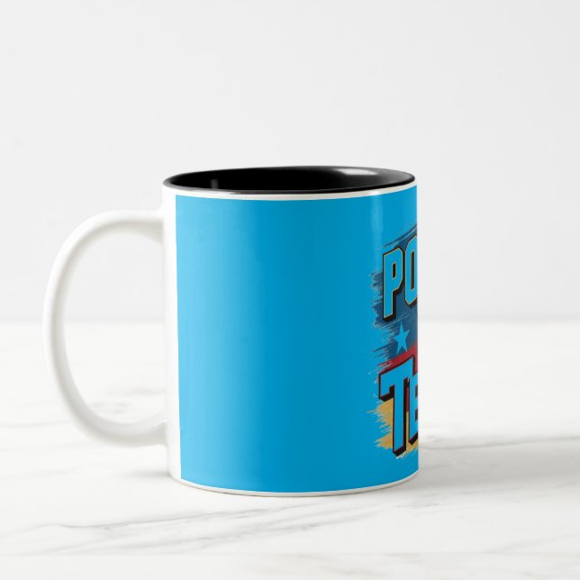 Lone Star State Strength: Power of Texas Mug" Two-Tone Coffee Mug (Left)