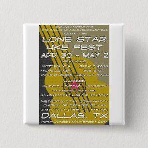 Lone Star Uke Fest Poster Art 2 Inch Square Button