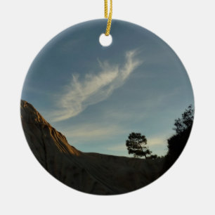 Lone Torrey Pine California Sunset Landscape Ceramic Ornament