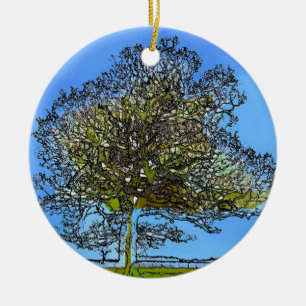 LONE TREE CERAMIC ORNAMENT