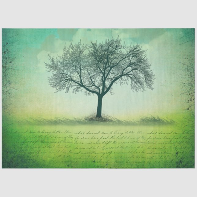 Lone Tree Decoupage Tissue Paper (Front)