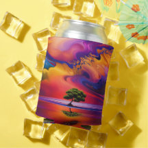 Lone Tree in Water colourful sky Personalize