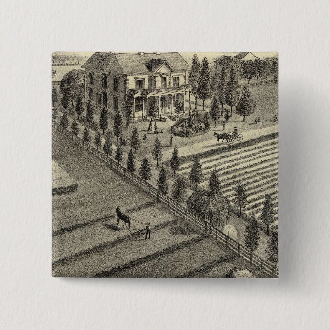 Lone Tree Ranch 2 Inch Square Button (Front)