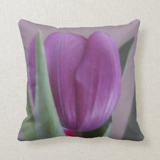 Lone Violet Tulip Throw Pillow