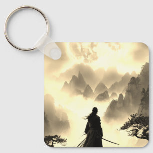Lone Warrior in Sepia Keychain