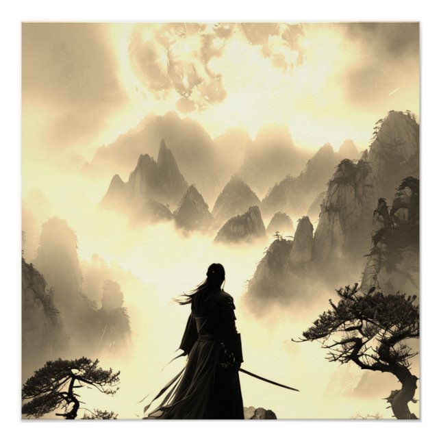 Lone Warrior in Sepia  Poster (Front)