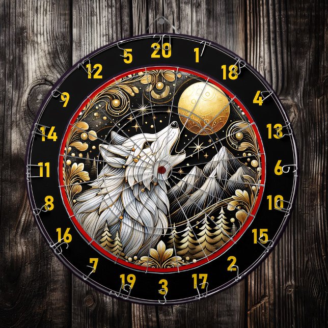 Lone White Wolf Embodies Wild Spirit Dartboard (Creator Uploaded)