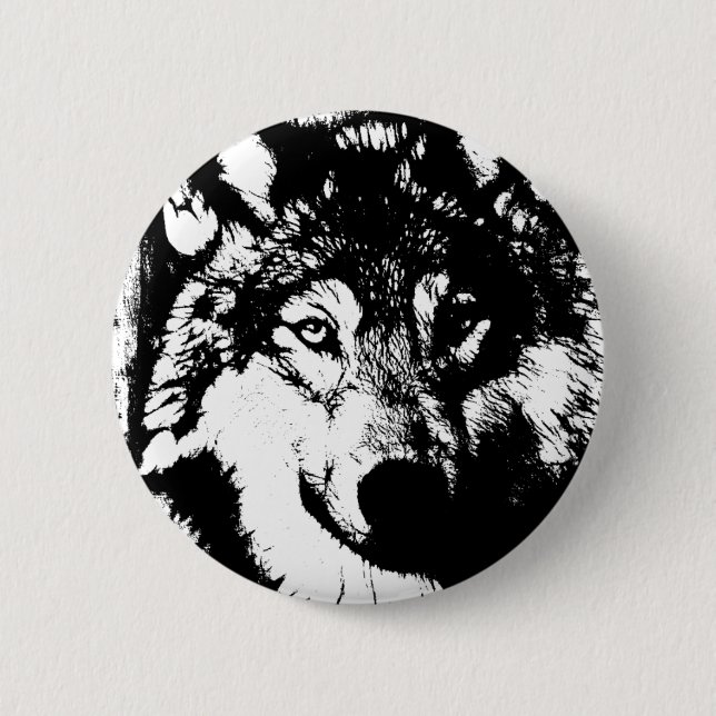 Lone Wolf 2 Inch Round Button (Front)