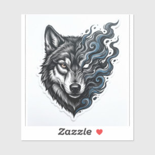 Lone Wolf Biker Decal — Smoke Motorcycle Sticker