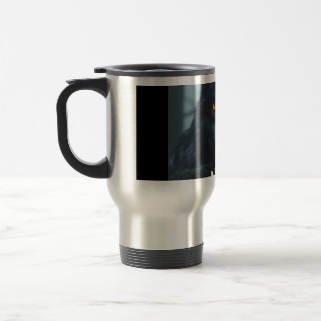 lone wolf design travel mug (Left)