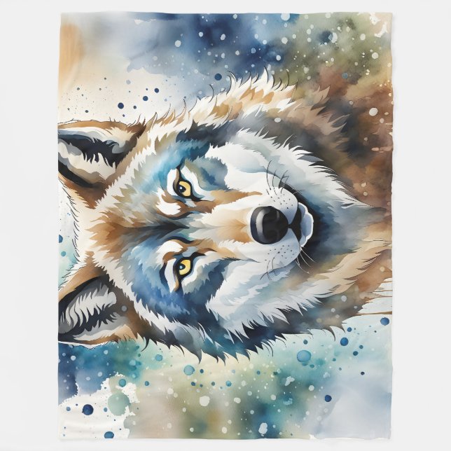 Lone Wolf Fleece Blanket (Front)