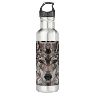 Lone Wolf Geometric Portrait 710 Ml Water Bottle