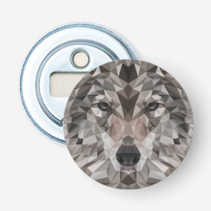 Lone Wolf Geometric Portrait Bottle Opener