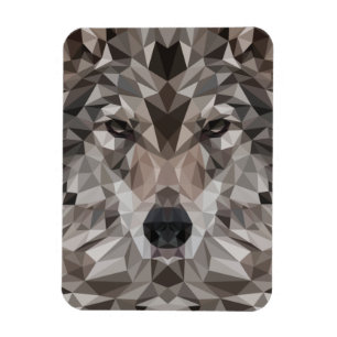 Lone Wolf Geometric Portrait Magnet