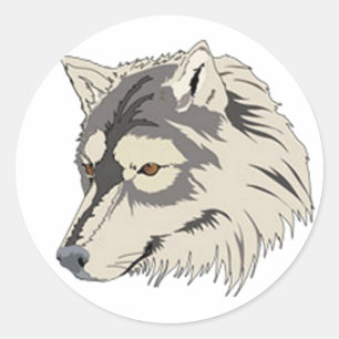 Lone Wolf Head Classic Round Sticker