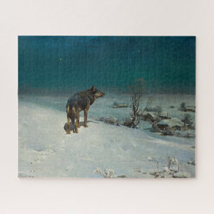 Lone Wolf in Snow   Jigsaw Puzzle