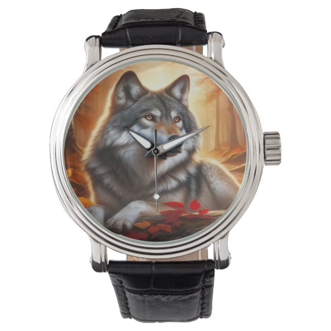 Lone Wolf in the Forest: Solitude Amidst Nature Watch (Front)